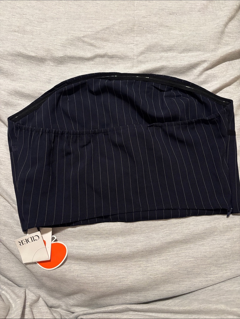 Cider Navy Pinstripe Strapless Tube Top - Picture 2 of 4